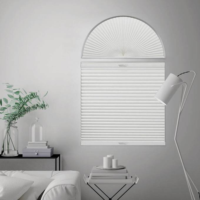Double Cell Blackout Arch Window Shades 7323