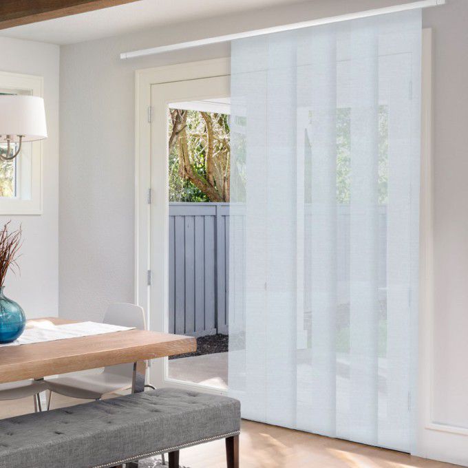 Premium Light Filtering Fabric Panel, Panel Track Shades For Sliding Glass Doors