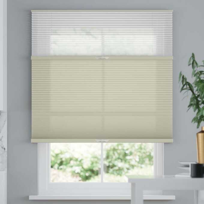 Premium Two Fabric Top-Down Bottom-Up Light Filtering Cellular Shades 9223
