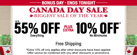 Up to 55% off everything plus extra 10% off no minimums